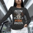 Creepin It Real With My 1st Grade Monsters Halloween Teacher Women Long Sleeve T-Shirt, gift for family, gift for coworker
