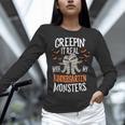 Creepin It Real Kindergarten Monsters Halloween Teacher Women Long Sleeve T-Shirt, gift for family, gift for coworker