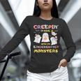 Creepin It Real With Kindergarten Monsters Halloween Teacher Women Long Sleeve T-Shirt, gift for family, gift for coworker Creepin It Real With Kindergarten Monsters Halloween Teacher Women Long Sleeve T-Shirt, gift for family, gift for coworker