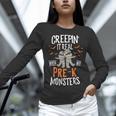 Creepin It Real Pre-K Monsters Halloween Preschool Teacher Women Long Sleeve T-Shirt, gift for family, gift for coworker