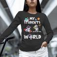 Cute Teacher My Students Are Out-Of This World Space Women Long Sleeve T-Shirt, gift for family, gift for coworker