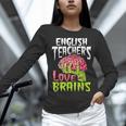 English Teachers Love Brains Zombie Teacher School Halloween Women Long Sleeve T-Shirt, English Teacher Shirts, gift for family, gift for coworker