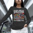 ESL Teacher All Are Welcome Here For Worlds Virtual Teachers Women Long Sleeve T-Shirt, Esl Teacher Shirts, gift for family, gift for coworker