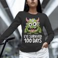 Eye Survived 100 Days Of School Monster Lover Teacher Kids Women Long Sleeve T-Shirt, gift for family, gift for coworker Eye Survived 100 Days Of School Monster Lover Teacher Kids Women Long Sleeve T-Shirt, gift for family, gift for coworker