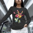 Flower American Sign Language ASL Teacher Teaching Deaf Women Long Sleeve T-Shirt, gift for family, gift for coworker