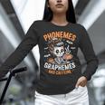 Halloween Skeleton Teacher Phonemes Graphemes Caffeine Lover Women Long Sleeve T-Shirt, gift for family, gift for coworker