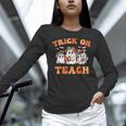 Halloween Teacher Ghosts Trick Or Teach Retro Costume Women Women Long Sleeve T-Shirt, gift for family, gift for coworker