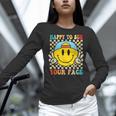 Happy To See Your Face Hippie Smile Back To School Teachers Women Long Sleeve T-Shirt, gift for family, gift for coworker