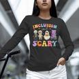 Inclusion Isn't Scary Ghost Halloween SLP Sped Teacher Women Long Sleeve T-Shirt, gift for family, gift for coworker Inclusion Isn't Scary Ghost Halloween SLP Sped Teacher Women Long Sleeve T-Shirt, gift for family, gift for coworker