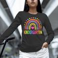 Kindergarten Rainbow Girls Boys Teacher Team Kinder Squad Women Long Sleeve T-Shirt, gift for family, gift for coworker