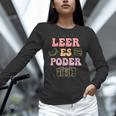 Leer Es Poder Groovy Spanish Teacher Bilingual Maestra Men Women Women Long Sleeve T-Shirt, Groovy Teacher Shirts, gift for family, gift for coworker