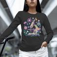 Microscope Flower Butterfly Biology Science Teacher Student Women Long Sleeve T-Shirt, Science Teacher Shirts, gift for family, gift for coworker