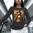 Mona Lisa Pumpkin Halloween Art Teacher Witchy Women Kids Women Long Sleeve T-Shirt, gift for family, gift for coworker
