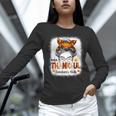 One Thankful Teacher's Aide Messy Bun Thanksgiving Fall Women Long Sleeve T-Shirt, gift for family, gift for coworker