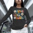 Peace Love Books Bookworm Librarian Reading Teacher Groovy Women Long Sleeve T-Shirt, Groovy Teacher Shirts, gift for family, gift for coworker Peace Love Books Bookworm Librarian Reading Teacher Groovy Women Long Sleeve T-Shirt, Groovy Teacher Shirts, gift for family, gift for coworker