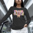 Physical Education Halloween Bow Checkered Teacher Ghost PE Women Long Sleeve T-Shirt, Pe Teacher Shirts, gift for family, gift for coworker