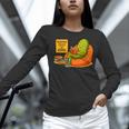 Pickle Reading Books Bookworm Teacher Librarian Kids Retro Women Long Sleeve T-Shirt, gift for family, gift for coworker