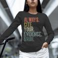 Retro ALways Cite Your Evidence Bruh ELA Teacher For Men Women Kids Women Long Sleeve T-Shirt, gift for family, gift for coworker Retro ALways Cite Your Evidence Bruh ELA Teacher For Men Women Kids Women Long Sleeve T-Shirt, gift for family, gift for coworker