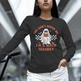 Retro You Can't Scare Me I'm A Math Teacher Cute Ghost Women Women Long Sleeve T-Shirt, gift for family, gift for coworker