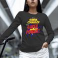 School Counselor Teacher Superhero Superpower Comic Book Women Long Sleeve T-Shirt, gift for family, gift for coworker School Counselor Teacher Superhero Superpower Comic Book Women Long Sleeve T-Shirt, gift for family, gift for coworker