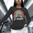 Sé Amable Spanish Bilingual Teacher Be Kind Boho Rainbow Women Long Sleeve T-Shirt, gift for family, gift for coworker Sé Amable Spanish Bilingual Teacher Be Kind Boho Rainbow Women Long Sleeve T-Shirt, gift for family, gift for coworker