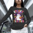 Spooky Teacher Halloween Cute Halloween Teacher Ghost Women Long Sleeve T-Shirt, gift for family, gift for coworker