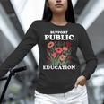 Support Public Education Cute Floral Teacher Red For Ed Women Long Sleeve T-Shirt, gift for family, gift for coworker