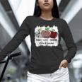Teach Love Inspire Pre-k Teacher Apple Leopard Red Plain Women Long Sleeve T-Shirt, gift for family, gift for coworker