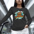 I Teach Superheroes Retro Comic Super Teacher Graphic Women Long Sleeve T-Shirt, Super Teacher Shirts, gift for family, gift for coworker