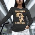 History Education Is Freedom African Map Black Teacher Women Long Sleeve T-Shirt, History Teacher Shirts, gift for family, gift for coworker