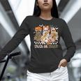 Trick Or Teach Groovy Teacher Halloween Floral Ghost Women Long Sleeve T-Shirt, Groovy Teacher Shirts, gift for family, gift for coworker