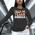 Trick Or Teach With Symbols Special Education Teacher Spooky Women Long Sleeve T-Shirt, gift for family, gift for coworker