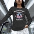 Never Underestimate Teachers Who Runs For Fun Women Long Sleeve T-Shirt, gift for family, gift for coworker Never Underestimate Teachers Who Runs For Fun Women Long Sleeve T-Shirt, gift for family, gift for coworker