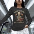 Weird Teachers Build Character Skeleton Book Halloween Women Women Long Sleeve T-Shirt, gift for family, gift for coworker Weird Teachers Build Character Skeleton Book Halloween Women Women Long Sleeve T-Shirt, gift for family, gift for coworker
