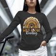 Wild About Reading Teacher Back To School Leopard Rainbow Women Long Sleeve T-Shirt, gift for family, gift for coworker
