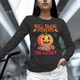 Will Trade Students For Candy Teacher Cute Halloween Pumpkin Women Long Sleeve T-Shirt, gift for family, gift for coworker Will Trade Students For Candy Teacher Cute Halloween Pumpkin Women Long Sleeve T-Shirt, gift for family, gift for coworker