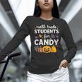Will Trade Students For Candy Teacher Cute Halloween Women Long Sleeve T-Shirt, gift for family, gift for coworker