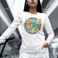 Back To School Groovy Teacher 1st First Grade Crew Squad Women Long Sleeve T-Shirt, Groovy Teacher Shirts, First Grade Teacher Shirts, gift for family, gift for coworker