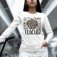Back To School Teacher Life Apple Leopard Teacher Women Women Long Sleeve T-Shirt, gift for family, gift for coworker