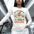 You Can't Scare Me I Teach Daycare Teacher Halloween Ghost Women Long Sleeve T-Shirt, gift for family, gift for coworker