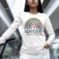Cute Special Education Leopard Print SPED Teacher Idea Women Long Sleeve T-Shirt, gift for family, gift for coworker