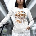 Ghost Reading Books Halloween Bow Spooky Teacher Student Women Long Sleeve T-Shirt, gift for family, gift for coworker Ghost Reading Books Halloween Bow Spooky Teacher Student Women Long Sleeve T-Shirt, gift for family, gift for coworker