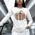 Halloween Teacher Librarians Fall Book Pumpkin Retro Reading Women Long Sleeve T-Shirt, gift for family, gift for coworker