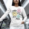 Happy To See Your Face Smile Face Teacher Back To School Women Long Sleeve T-Shirt, gift for family, gift for coworker Happy To See Your Face Smile Face Teacher Back To School Women Long Sleeve T-Shirt, gift for family, gift for coworker