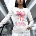 I'm Literally Just a Teacher Pencil Coquette Bow School Women Long Sleeve T-Shirt, gift for family, gift for coworker