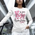 K Is For Kindergarten Teacher Coquette Bow Back To School Women Long Sleeve T-Shirt, gift for family, gift for coworker K Is For Kindergarten Teacher Coquette Bow Back To School Women Long Sleeve T-Shirt, gift for family, gift for coworker