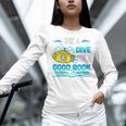 Librarian Teacher Dive Into A Good Book Reading Premium Tri-Blend Women Long Sleeve T-Shirt, gift for family, gift for coworker