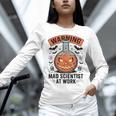 Mad Scientist Pumpkin Science Teacher Halloween Costume Kids Women Long Sleeve T-Shirt, Science Teacher Shirts, gift for family, gift for coworker