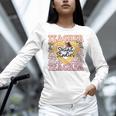 Social Studies Teacher Pencil Heart Leopard Back To School Women Long Sleeve T-Shirt, gift for family, gift for coworker