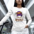 Spooky Paraprofessional Life Halloween Messy Bun Teacher For Men Women Women Long Sleeve T-Shirt, gift for family, gift for coworker Spooky Paraprofessional Life Halloween Messy Bun Teacher For Men Women Women Long Sleeve T-Shirt, gift for family, gift for coworker